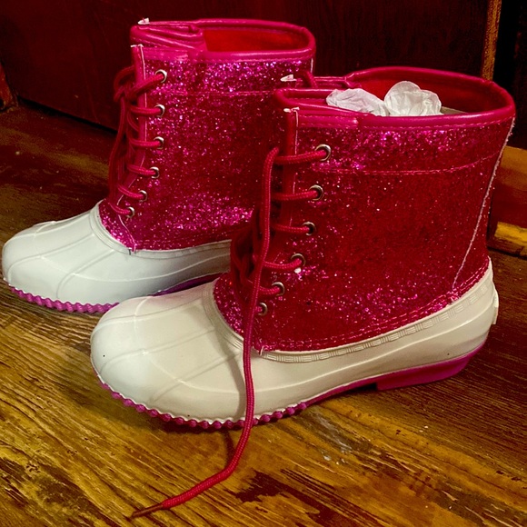 Sugar Shoes - PINK SPARKLE DUCK BOOTS!!!!!